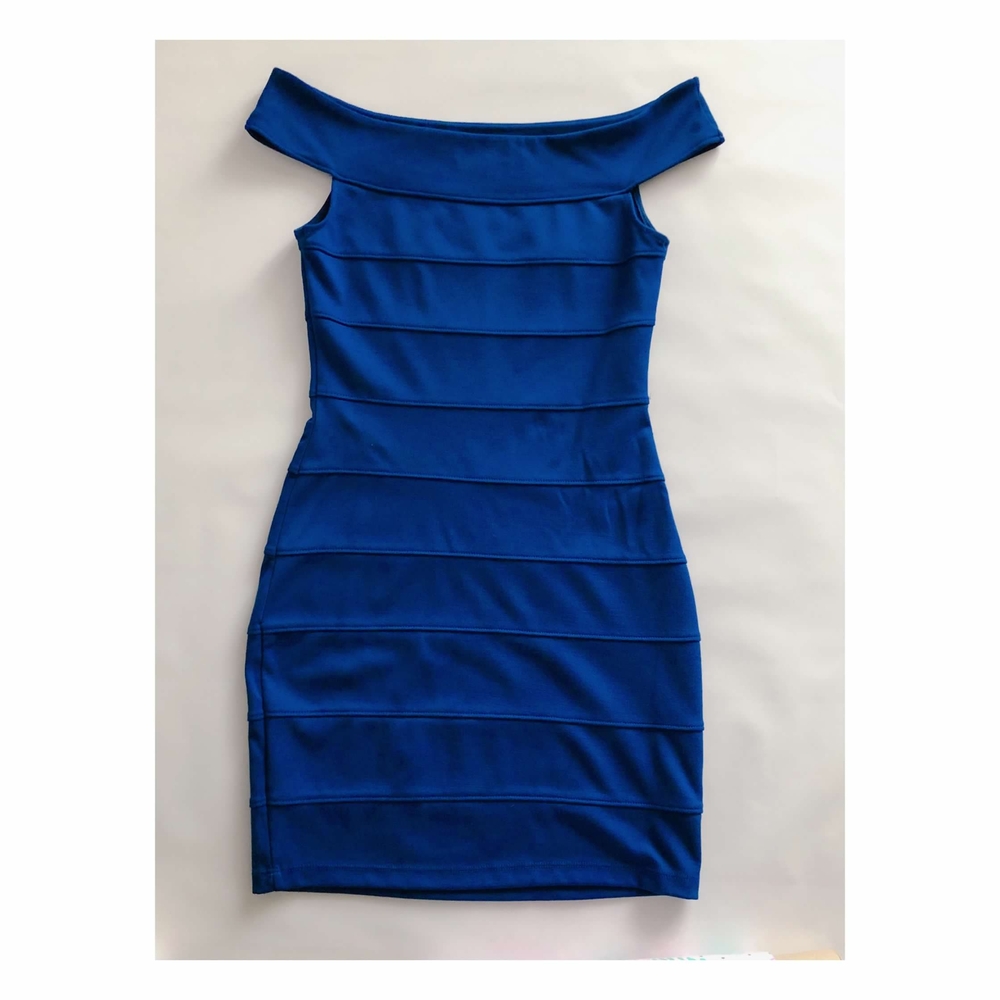 Forever 21 Blue Strapless Bodycon Dress
